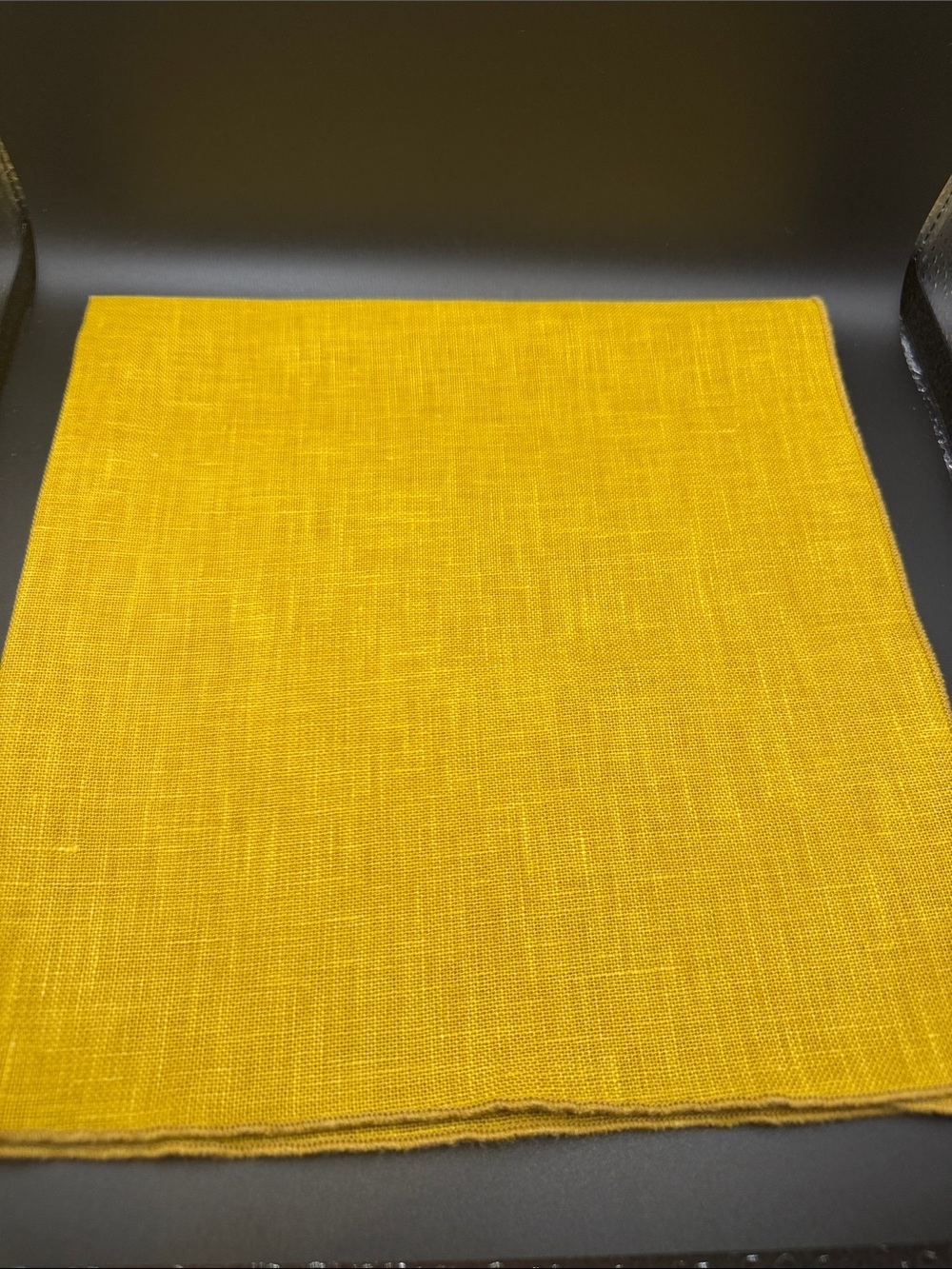 Vintage Golden Mustard Yellow Linen Napkins-set of 13